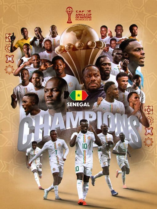 Senegal Crowned AFCON 2025 Champions in Dramatic Fashion After Beating Hosts Morocco 1-0
